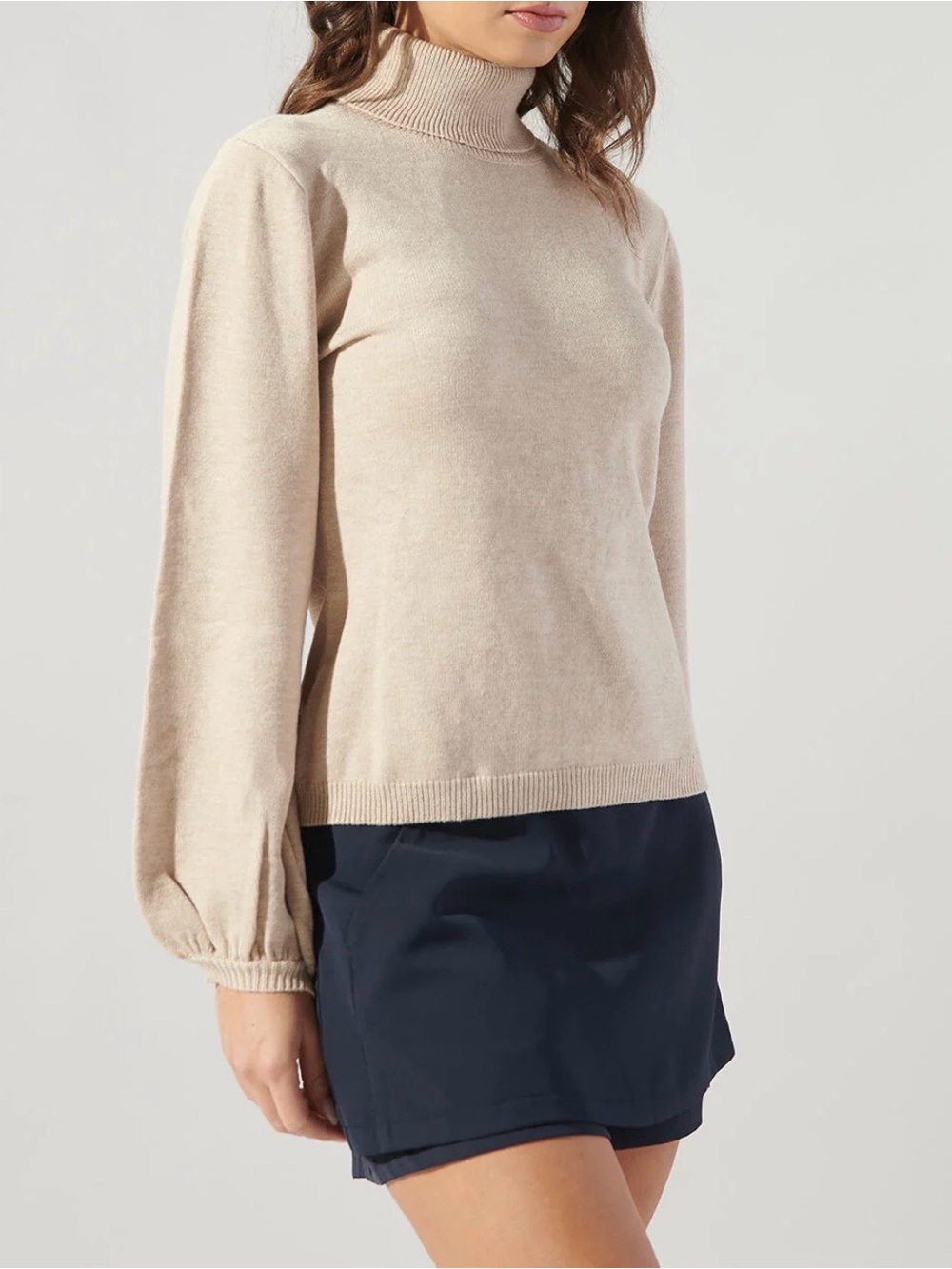Sugarlips Find Your Love Turtleneck Sweater in Oatmeal Size M